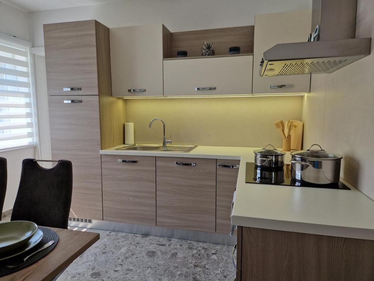Popolnoma opremljena kuhinja v apartmaju z vsemi potrebnimi pripomočki
